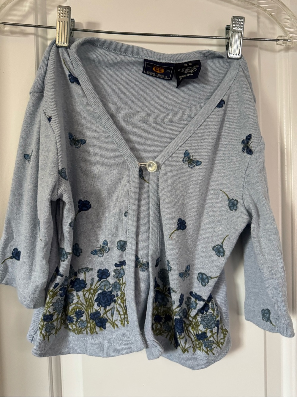 Vintage Girls Route 66 Sweater Butterfly Print Size 10/12